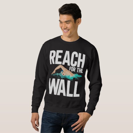 スイミおもしろいングチーム泳ぐ人引用文 スウェットシャツ (正面フル)