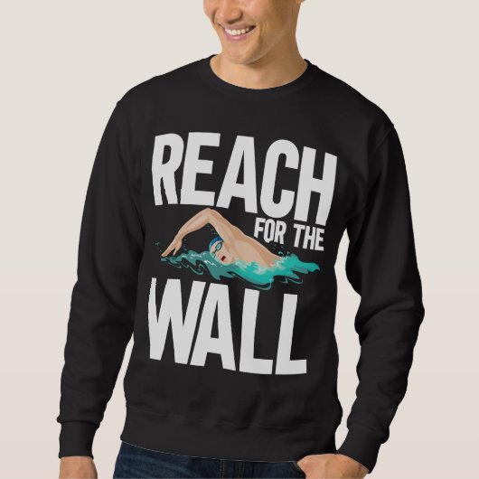 スイミおもしろいングチーム泳ぐ人引用文 スウェットシャツ (正面)