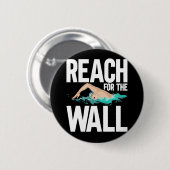 スイミおもしろいングチーム泳ぐ人引用文 缶バッジ (正面&裏面)