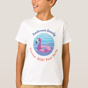 スイミパーソナライズされたングプールパーティーTシャツ Tシャツ