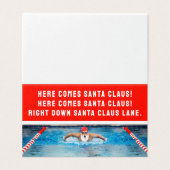 スイミングおもしろいクリスマスホリデーカード (外部フラット)