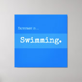 スイミングおもしろいスポーティ明るい青の夏のストライプ キャンバスプリント (正面)