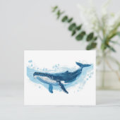 スイミングの青クジラ ポストカード (スタンド正面)