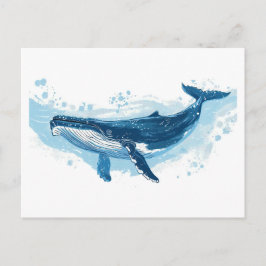 スイミングの青クジラ ポストカード
