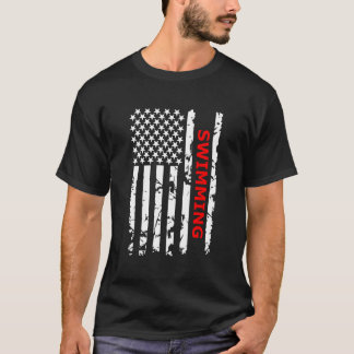 スイミングアメリカ泳ぐ人スイミングギフト Tシャツ