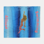 スイミングアンダーウォーターガールズフリースブランケット フリースブランケット (正面(横))