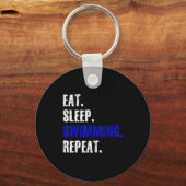 スイミングアンド泳ぐ人デザインサマーギフト キーホルダー (正面)