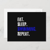 スイミングアンド泳ぐ人デザインサマーギフト 案内ポストカード (正面/裏面)