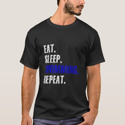 スイミングアンド泳ぐ人デザインサマーギフト Tシャツ (正面)