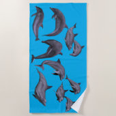 スイミングイルカ ビーチタオル (正面)