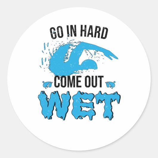 スイミングインストラクター泳ぐ人スイミングクラブウォーター ラウンドシール (正面)