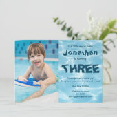 スイミングウォーターベビー写真第3期パーティー 招待状 (スタンド正面)