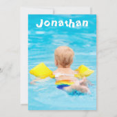 スイミングウォーターベビー写真2nd誕生日パーティー 招待状 (裏面)