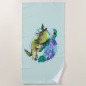 スイミングウミガメ夏の海の生活海 ビーチタオル (正面)