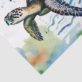 スイミングウミガメ抽象芸術水彩 薄葉紙 (詳細)