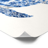 スイミングウミガメ – コースタルブルーオンベージュ ポスター (角)