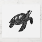 スイミングエレガントオールドウォータータートルコピー スパークリングワインラベル (シングルラベル)