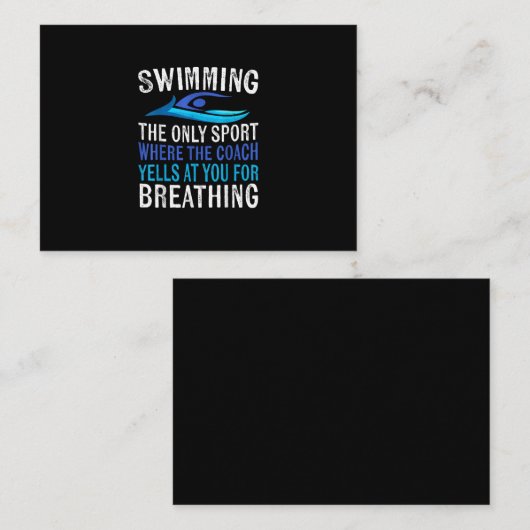 スイミングオンリースポーツここでコーチ泳ぐ人ギフト エンクロージャーカード (正面/裏面)