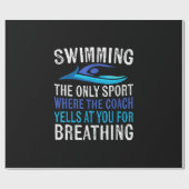 スイミングオンリースポーツここでコーチ泳ぐ人ギフト ラッピングペーパー (フラット)