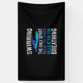 スイミングオンリースポーツここでコーチ泳ぐ人ギフト 横断幕 (縦)