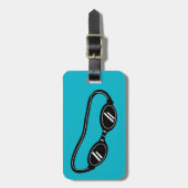 スイミングカスタムゴーグル付きトラベルラゲージタグ ラゲッジタグ (正面縦)