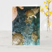 「スイミングカメ」誕生日カード カード (黄色い花)