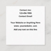 スイミングカラフルネイリストシンプルフィンガーナイ スクエア名刺 (裏面)