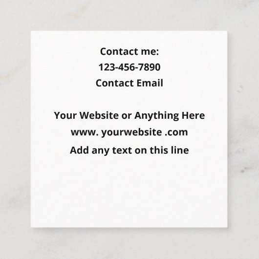 スイミングカラフルネイリストシンプルフィンガーナイ スクエア名刺 (裏面)