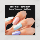 スイミングカラフルネイリストシンプルフィンガーナイ スクエア名刺 (正面)