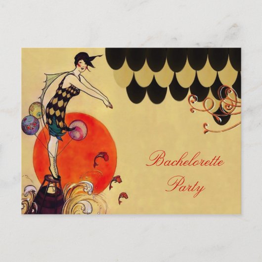 スイミングガール~はがき/招待状/RSVP インビテーションポストカード (正面)