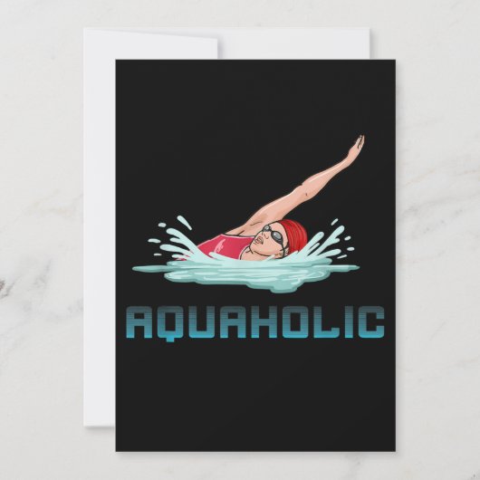 スイミングキャップゴーグルズスイムラブおもしろい泳ぐ人ガール シーズンカード (正面)