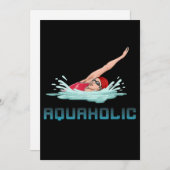 スイミングキャップゴーグルズスイムラブおもしろい泳ぐ人ガール シーズンカード (正面/裏面)