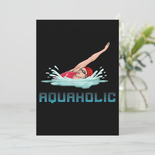 スイミングキャップゴーグルズスイムラブおもしろい泳ぐ人ガール シーズンカード (スタンド正面)