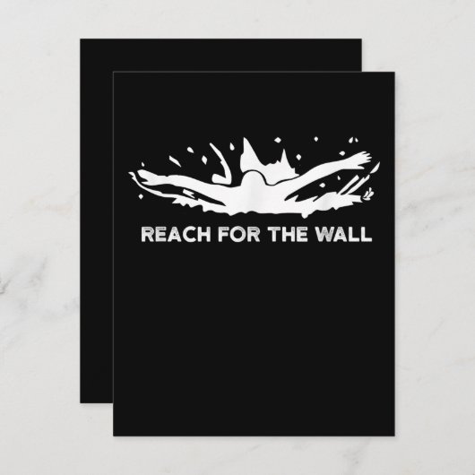 スイミングギフトおもしろい泳ぐ人スポーツスイムチーム 招待状 (正面/裏面)