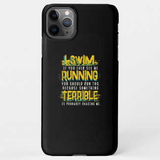 スイミングギフトおもしろいA泳ぐ人 iPhone 11Pro MAXケース