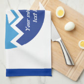 スイミングギフト、泳ぐ人、青い円のカスタム キッチンタオル (四つ折り)