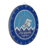 スイミングギフト、泳ぐ人、青い円のカスタム ダーツボード (正面左)