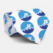 スイミングギフト、泳ぐ人、青い円のカスタム ネクタイ (ロール)
