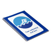 スイミングギフト、泳ぐ人、青い円のカスタム ノートブック (右側)