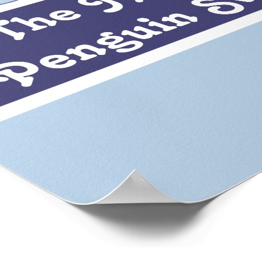 スイミングクパーソナライズされたラブクレストカワイペンギンキッズ ポスター (角)