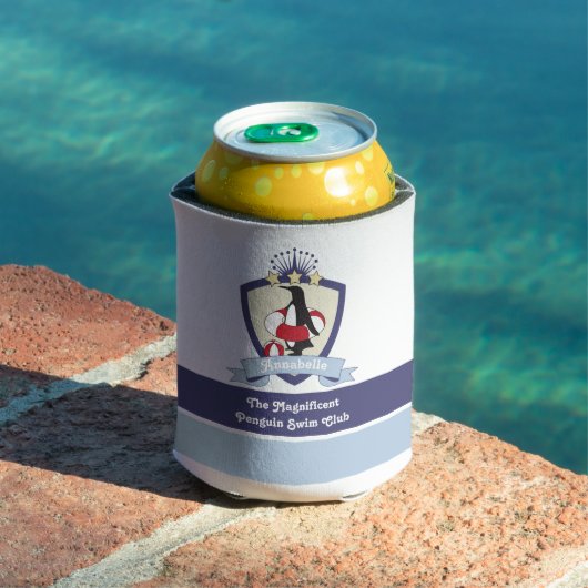 スイミングクラブクレストカワイペンギン子供の名前 缶クーラー (インサイチュ プール)