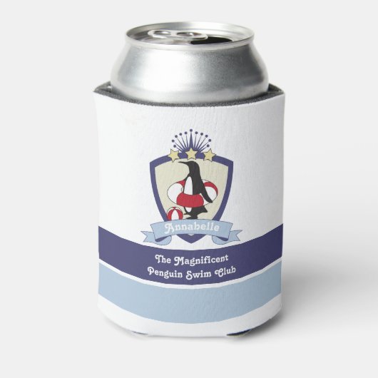 スイミングクラブクレストカワイペンギン子供の名前 缶クーラー (缶裏面)
