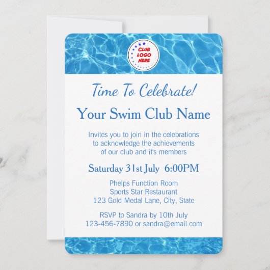 スイミングクラブブループールウォーターアワード招待状 招待状 (正面)