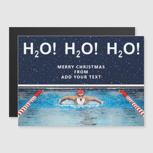 スイミングクリスマスホリデーギフトカード (正面/裏面)