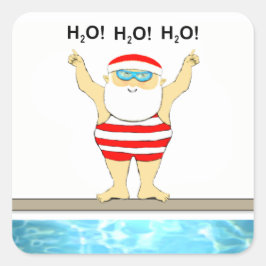 スイミングクリスマスホリデーラベル スクエアシール