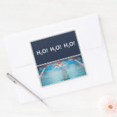 スイミングクリスマスホリデーラベル スクエアシール (封筒)