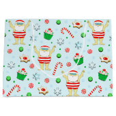 スイミングクリスマスホリデー ラージペーパーバッグ (正面)