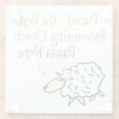 スイミングコーチガラスコースター用の羊のデザイン ガラスコースター (裏面)