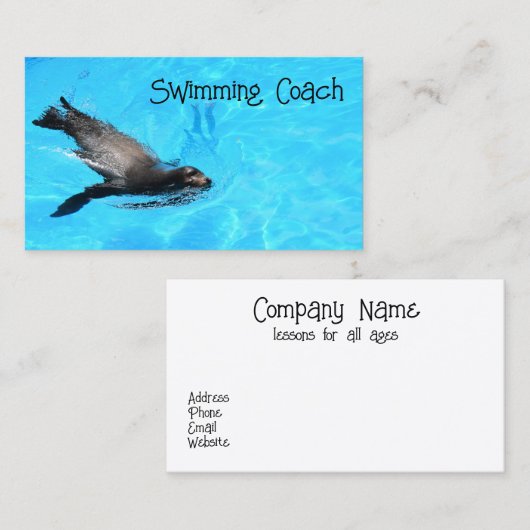 スイミングコーチビジネスカード 名刺 (正面/裏面)