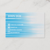 スイミングコーチブルーウォーター背景モノグラム 名刺 (正面)